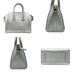 Givenchy Handbag Shoulder Bag Antigona Leather Silver Women's