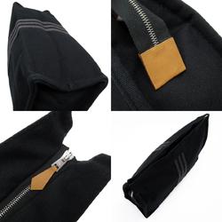 Hermes Clutch Bag Foultou Cotton Black/Grey Unisex