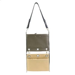 Chloé Chloe Shoulder Bag Clutch 2Way Leather Beige x Gray Ladies