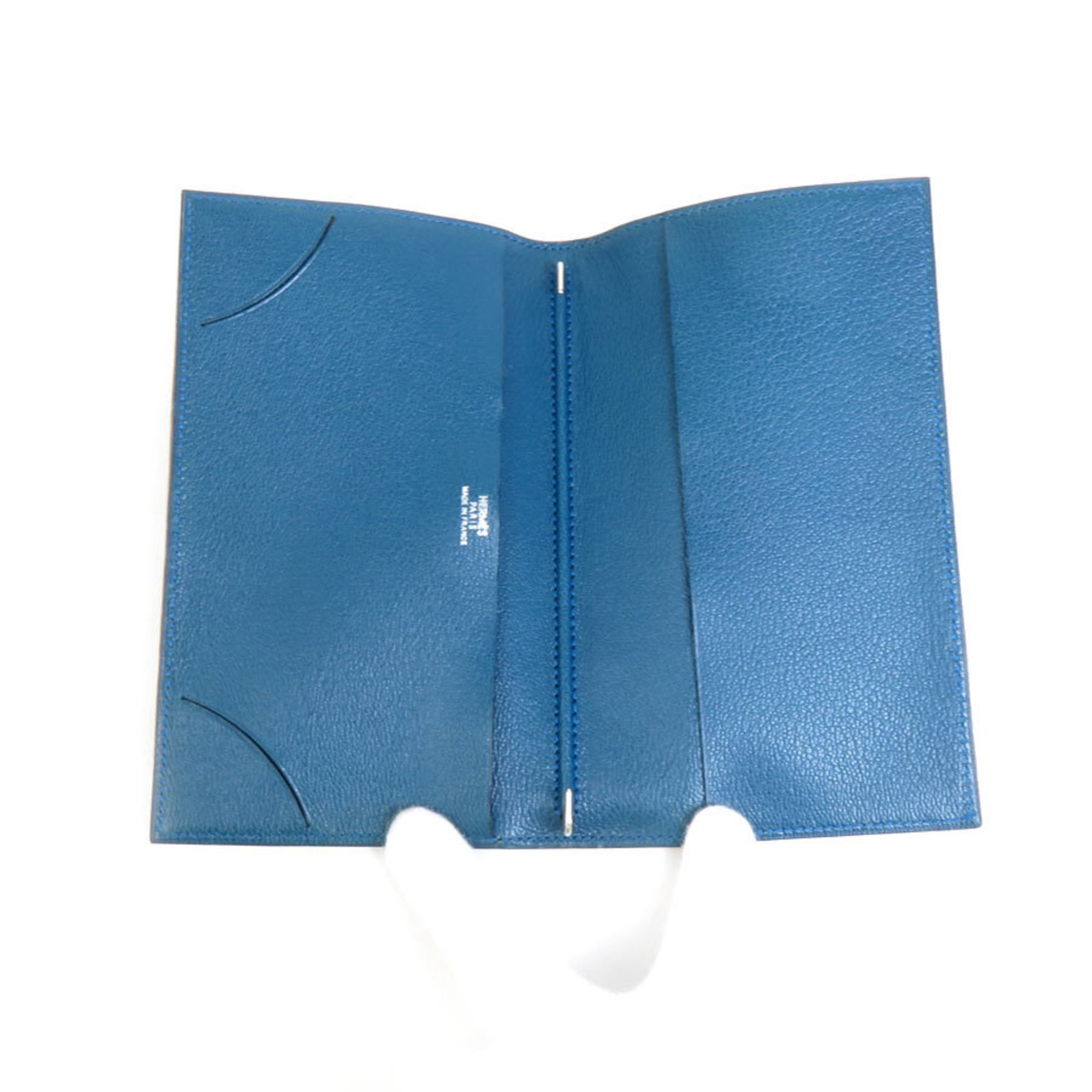 Hermes HERMES Notebook Cover Suede/Leather Gray/Dark Blue Unisex