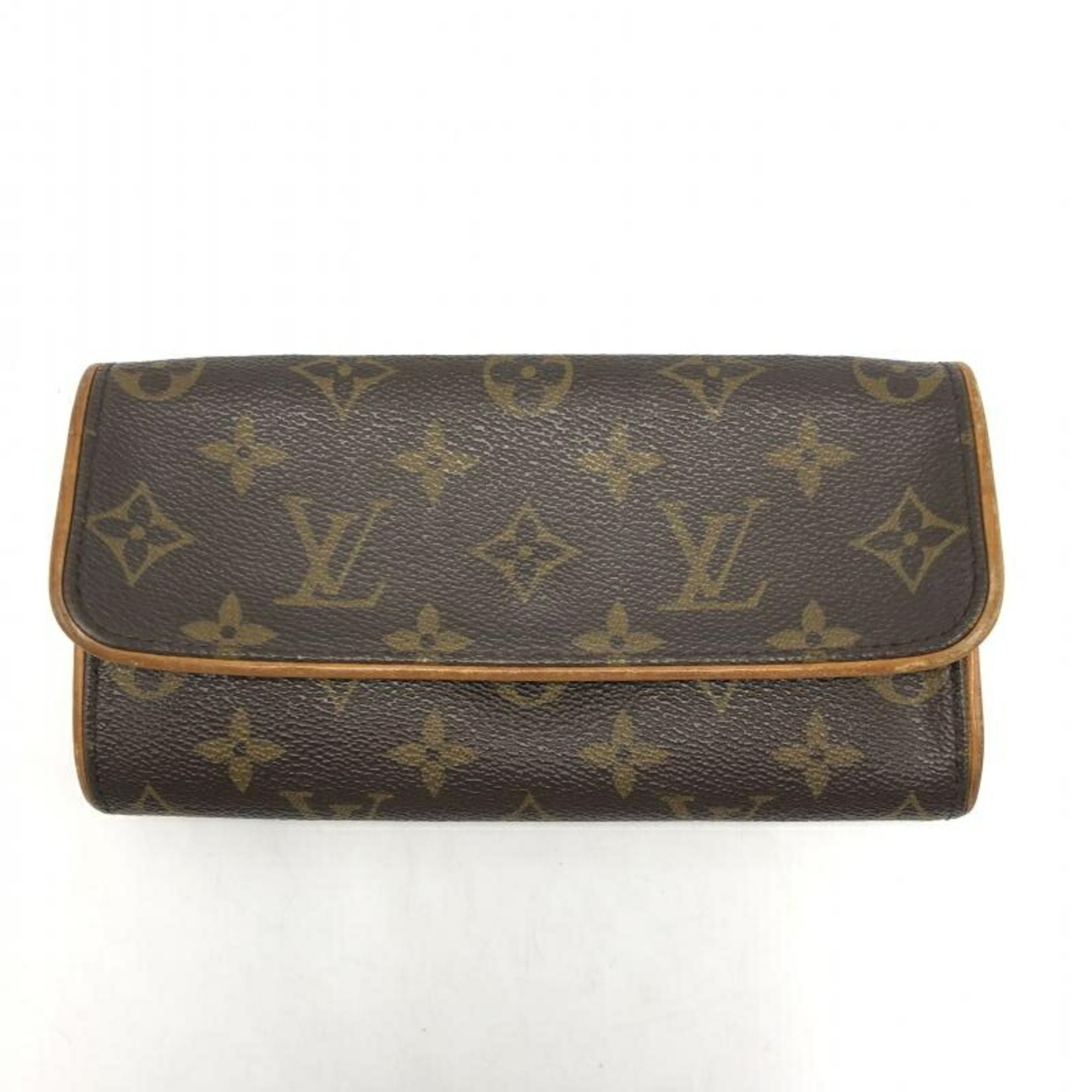 LOUIS VUITTON Pochette Florentine M51855 Brown Monogram Louis Vuitton