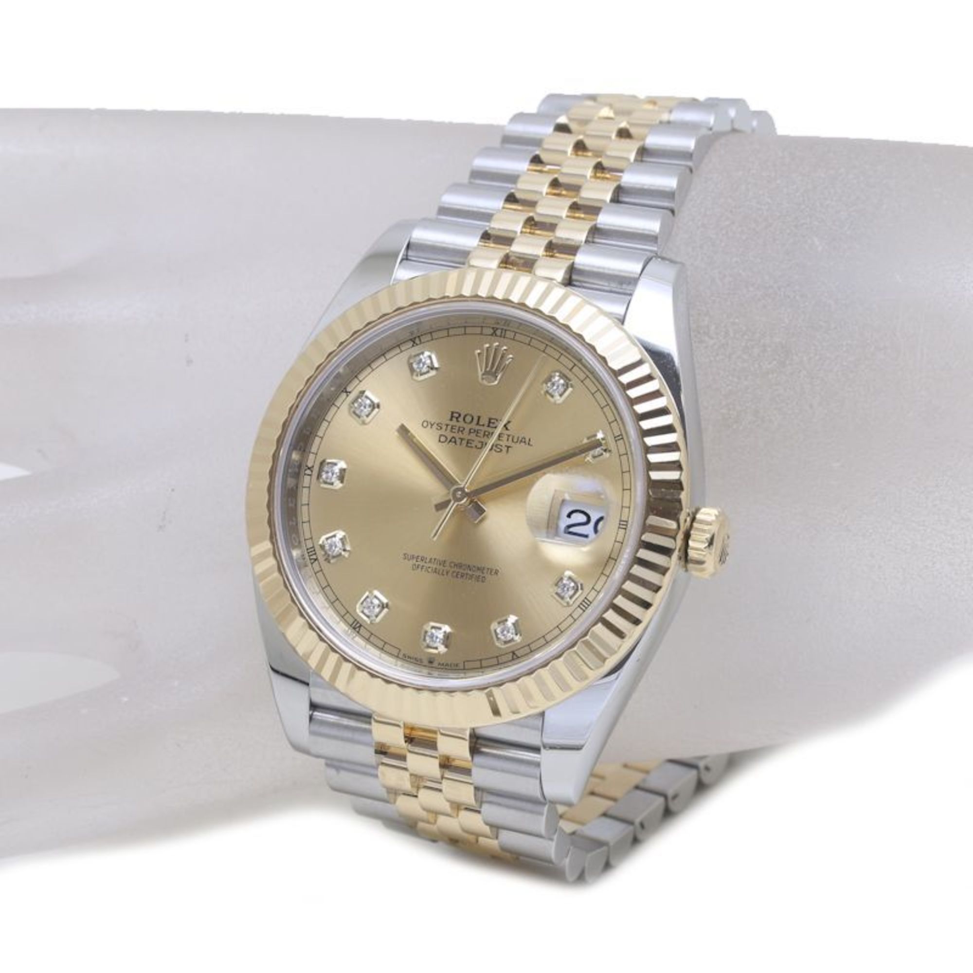 ROLEX Datejust 41 10P Diamond 126333G K18YG Yellow Gold x Stainless Steel Men's Watch 39373