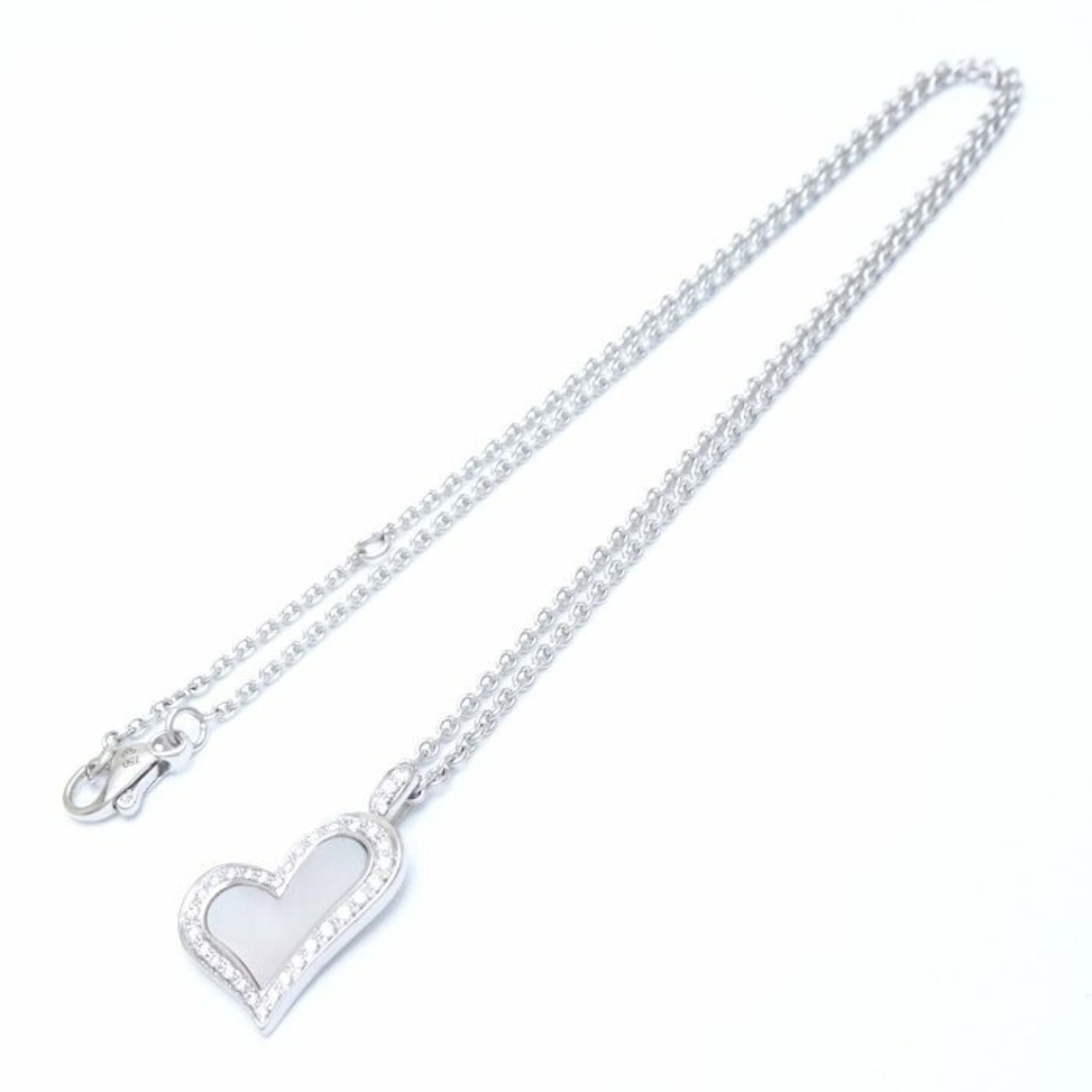 PIAGET Limelight Heart Necklace White Shell Diamond K18WG Gold 291409