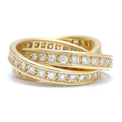 CARTIER Cartier three band ring full diamond #49 K18YG yellow gold 291427