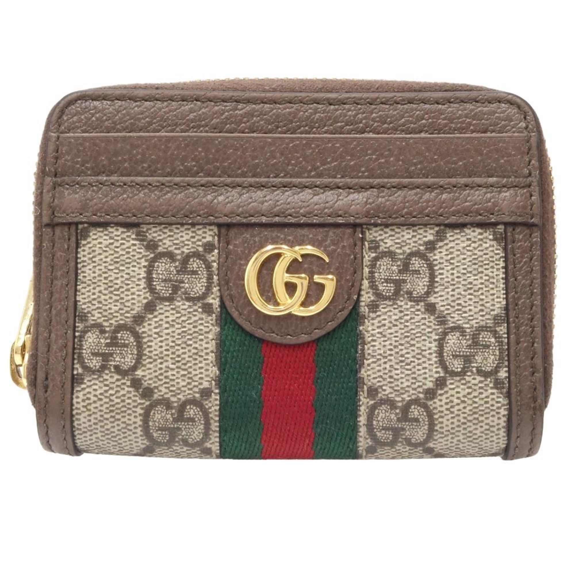 GUCCI Gucci Ophidia GG Supreme Business Card Holder/Card Case Wallet 658552 Canvas Beige Ebony 180299