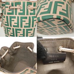 FENDI Montresor 8BS010-A23X Shoulder bag embossed leather pink beige green 251532