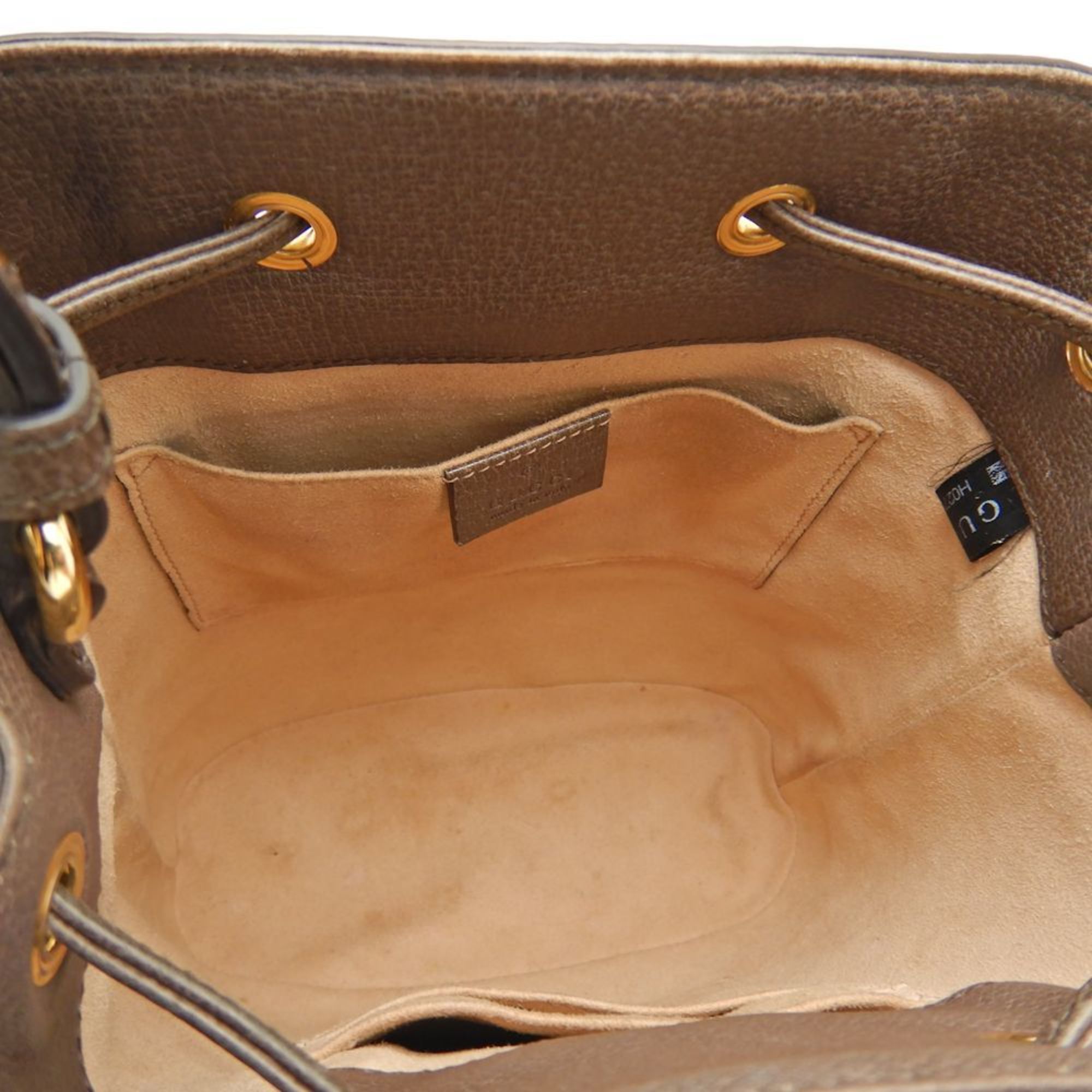 GUCCI Gucci GG Small Basket 550621 Handbag Supreme Canvas x Leather Beige Ebony 251520