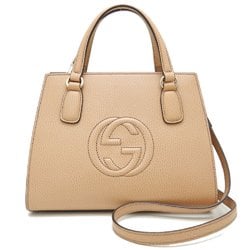 GUCCI Gucci Soho 607722 Handbag Leather Beige Outlet 251570