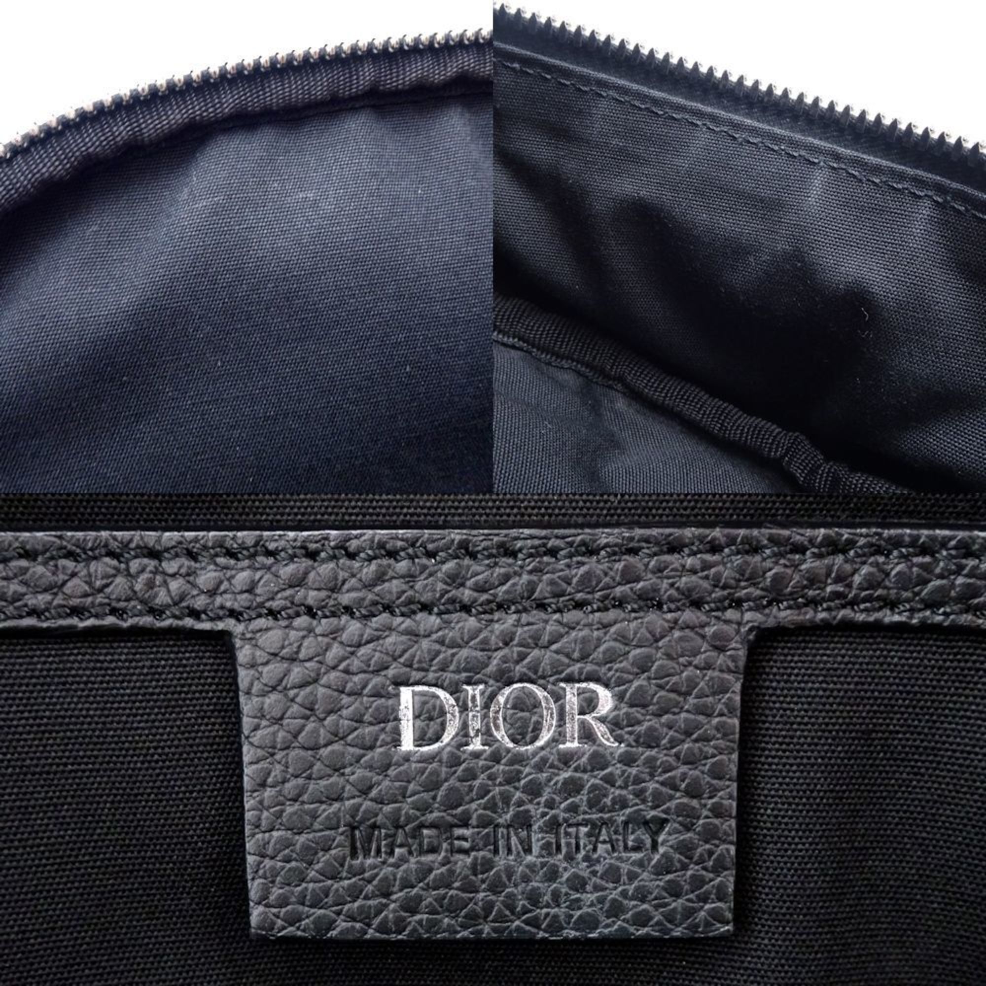 Christian Dior Rider Sling Bag 1ESBO038YKY-H27E Body Jacquard Canvas x Leather Beige Black 351047