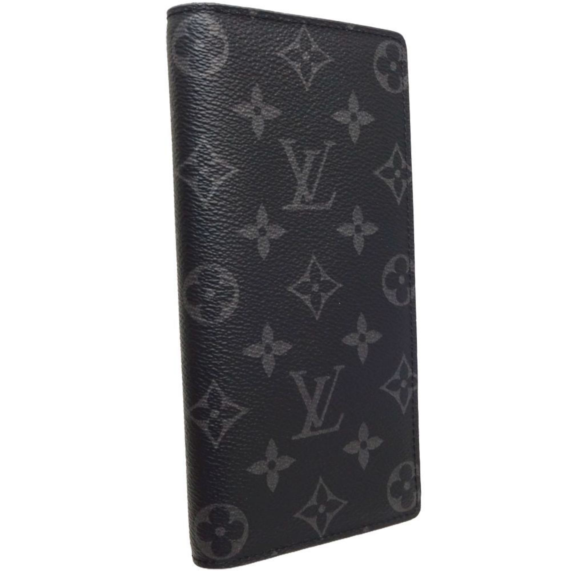 LOUIS VUITTON Portefeuil Brazza M61697 Long Wallet Monogram Eclipse Black 180293