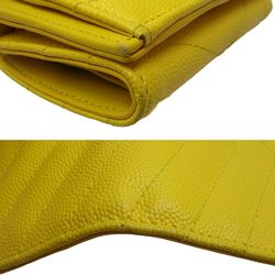SAINT LAURENT Tiny Wallet 505118 Trifold Calf Yellow 180304