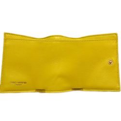 SAINT LAURENT Tiny Wallet 505118 Trifold Calf Yellow 180304