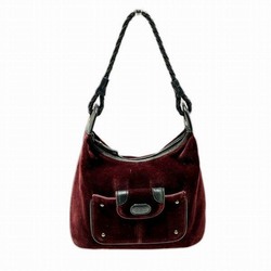 Chloé Chloe Velor Leather Wine Red Bag Handbag Ladies