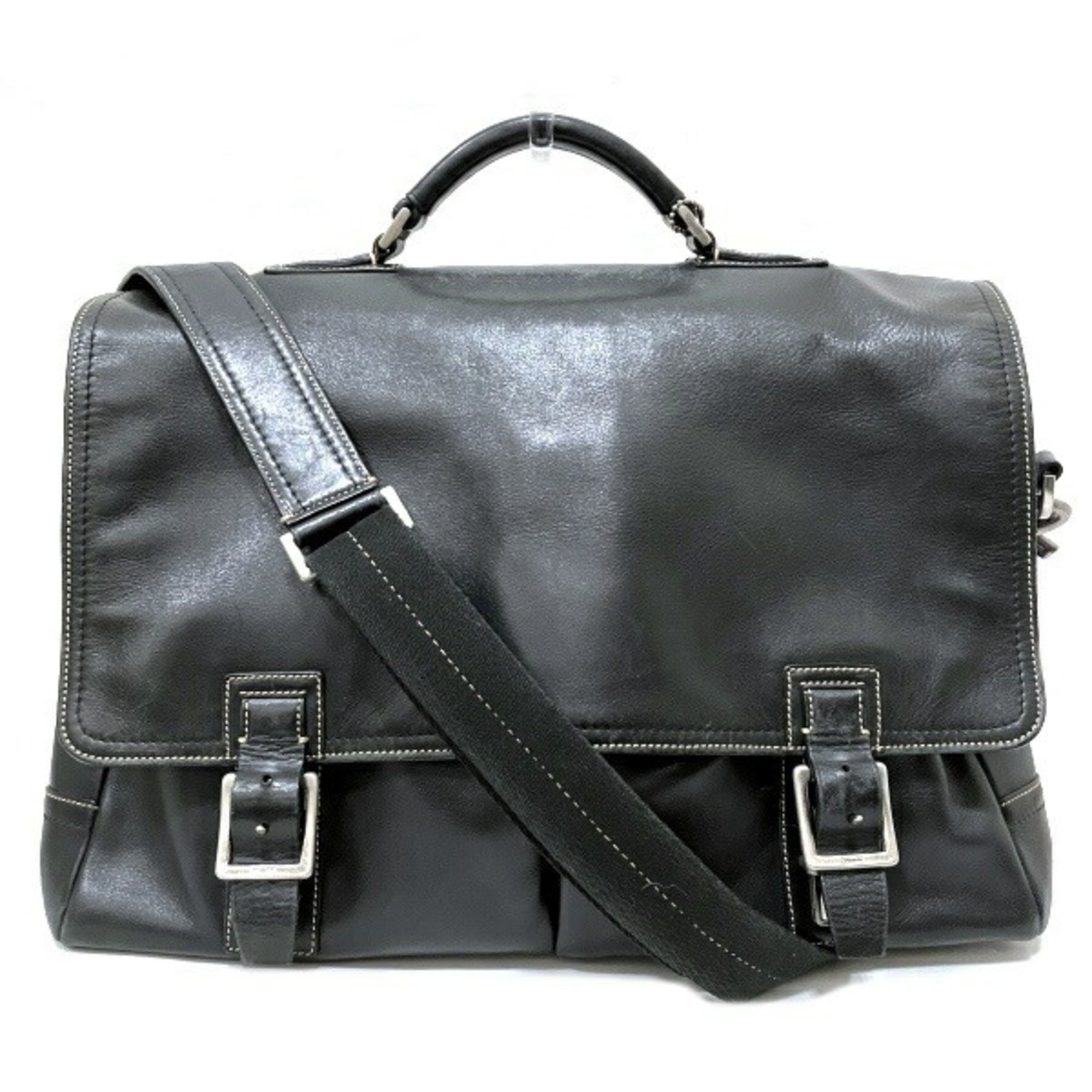 Coach COACH 5A06 Black Leather Bag Shoulder Men's