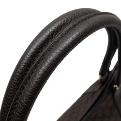 GUCCI Shoulder Bag GG Nylon/Leather Dark Brown Ladies 257302