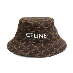 Celine CELINE Hat Bucket Triomphe Cotton Brown Unisex