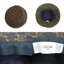 Celine CELINE Hat Bucket Triomphe Cotton Brown Unisex