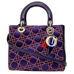 Christian Dior Lady Handbag Anselm Lime Cannage Leather 2way Women's I111624186