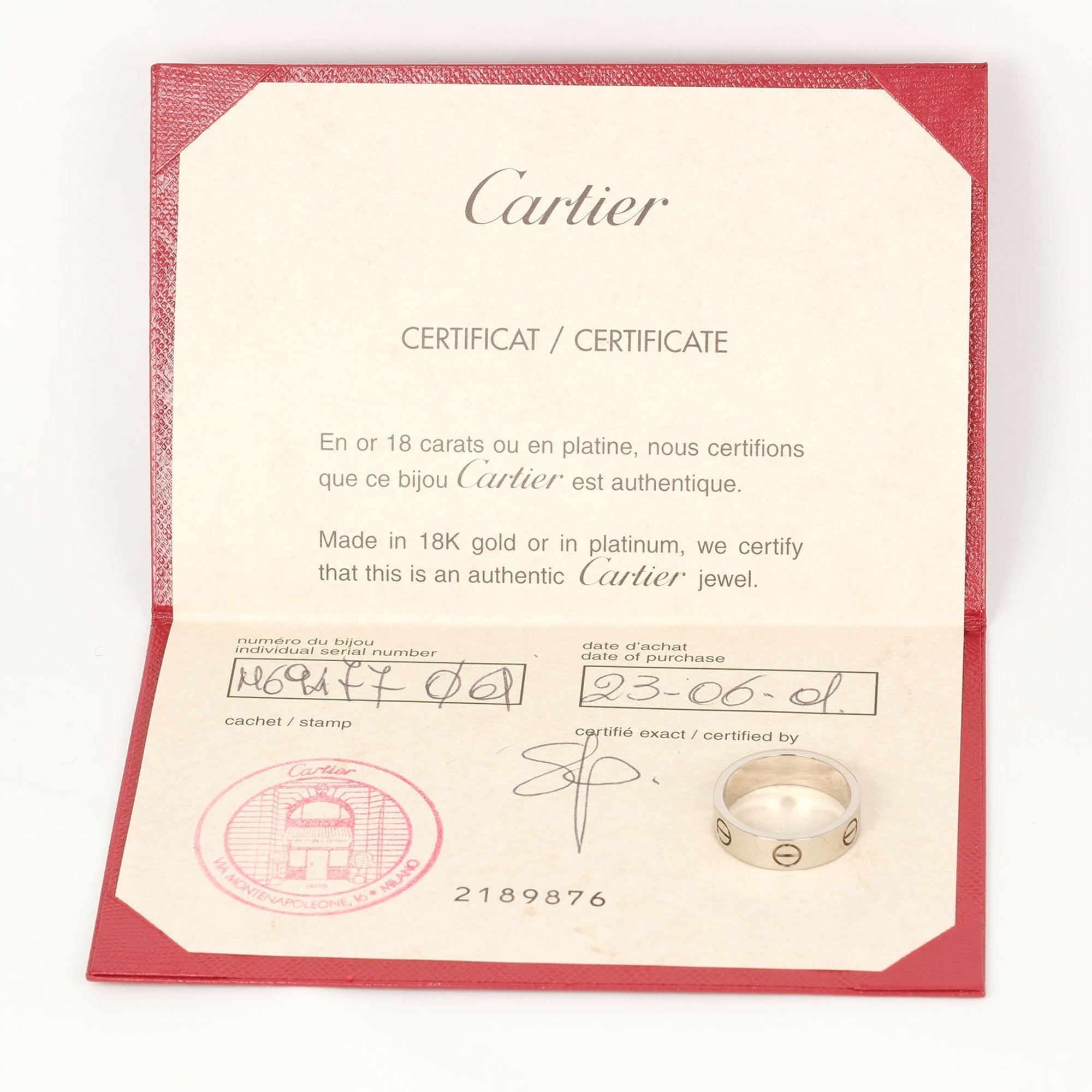 Cartier Love size 20 ring, K18 WG white gold, approx. 9.34g I122924021