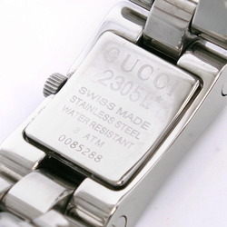 GUCCI Watch 2305L Stainless Steel Silver Quartz Analog Display Black Dial Ladies I213023042