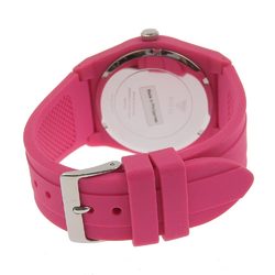 Guess Watch W097L9 Rubber x Stainless Steel Polycarbonate Pink Quartz Analog Display Dial Unisex