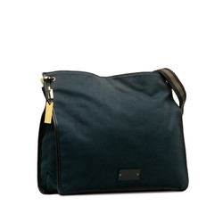 Gucci Shoulder Bag 90656 Navy Canvas Leather Women's GUCCI