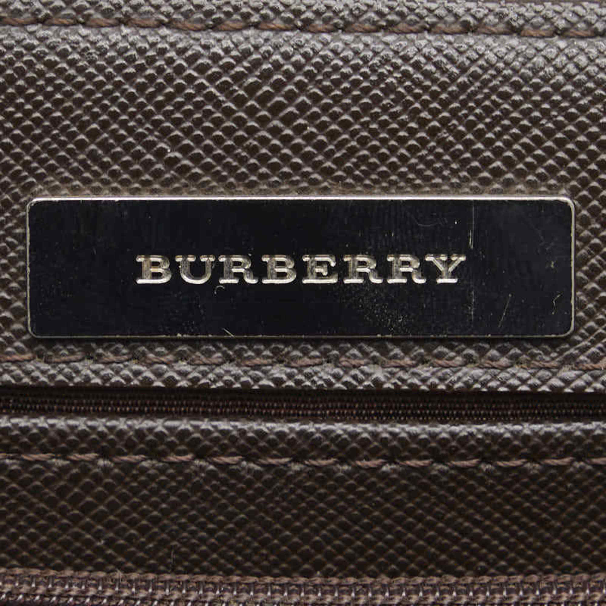 Burberry Nova Check Handbag Beige Brown Canvas Leather Women's BURBERRY