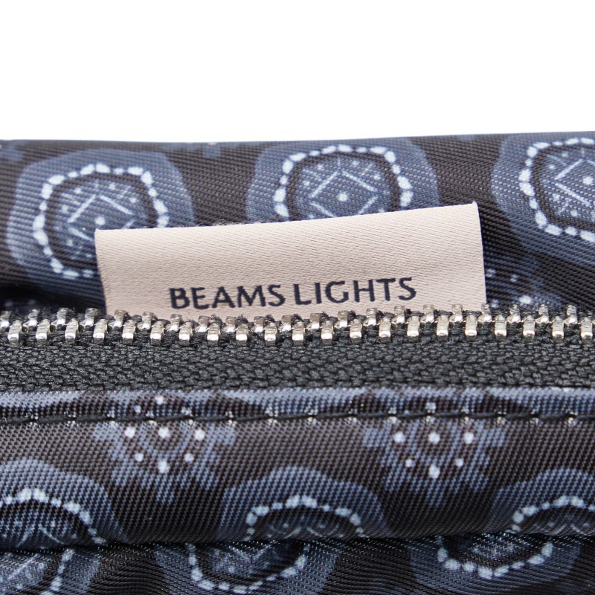 BEAMS Computer Case Navy Nylon Leather Ladies