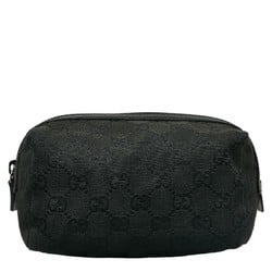 Gucci GG Canvas Pouch 29595 Black Leather Women's GUCCI