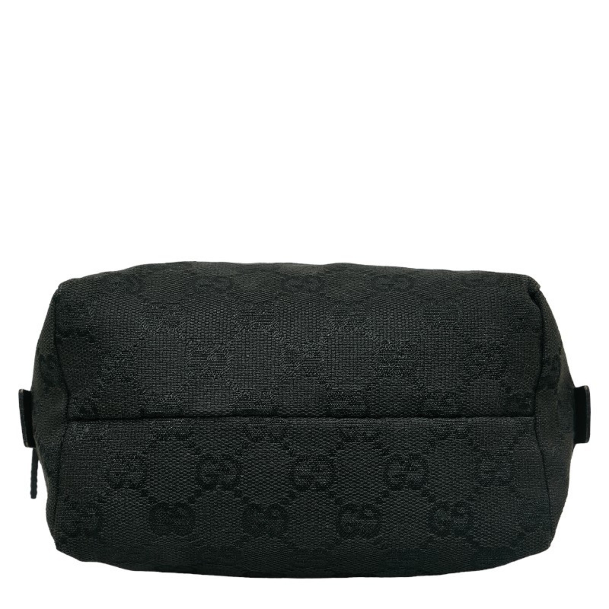 Gucci GG Canvas Pouch 29595 Black Leather Women's GUCCI