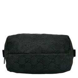 Gucci GG Canvas Pouch 29595 Black Leather Women's GUCCI