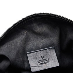 Gucci GG Canvas Pouch 29595 Black Leather Women's GUCCI