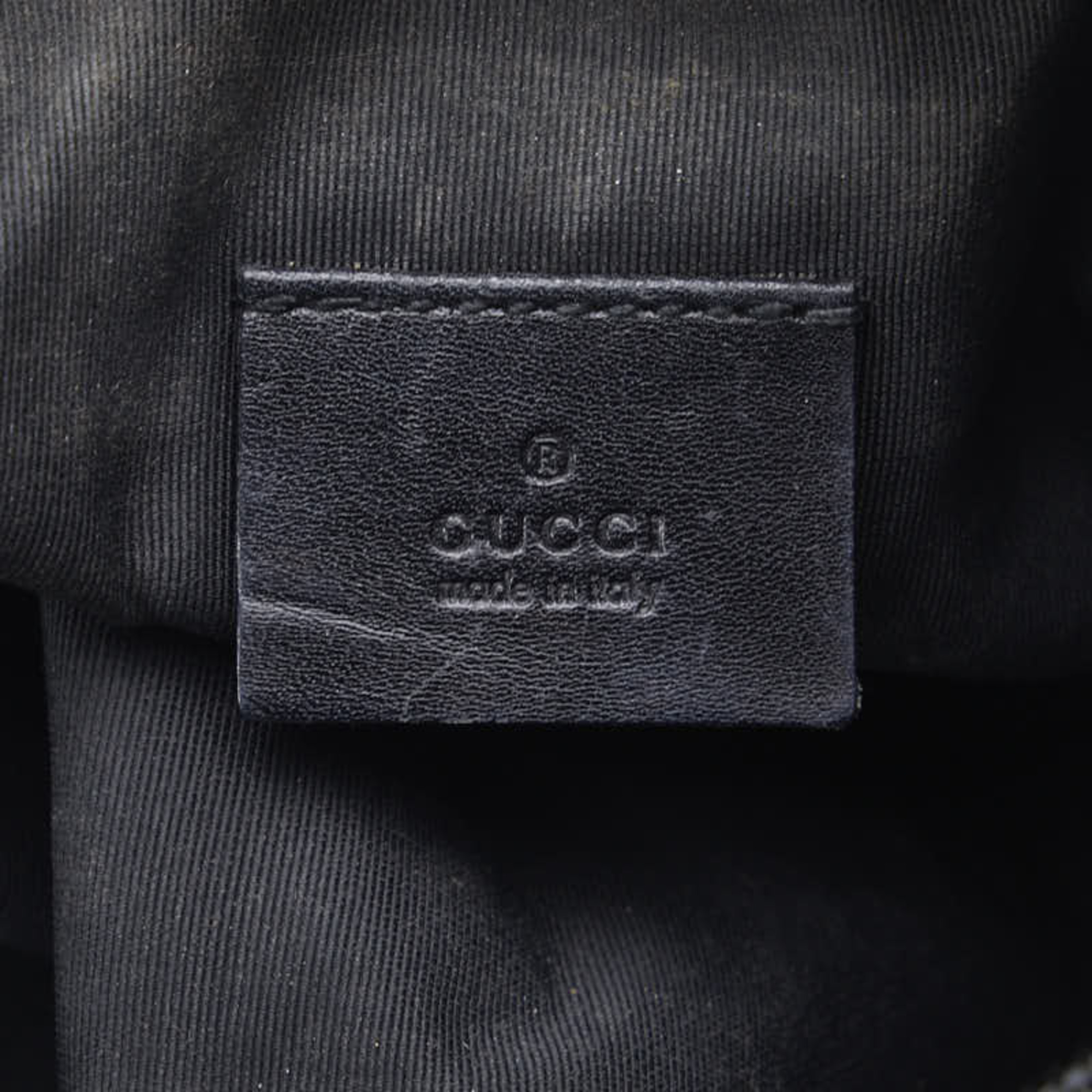 Gucci GG Canvas Pouch 29595 Black Leather Women's GUCCI