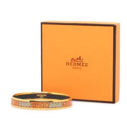 Hermes enamel bangle orange gold plated ladies HERMES