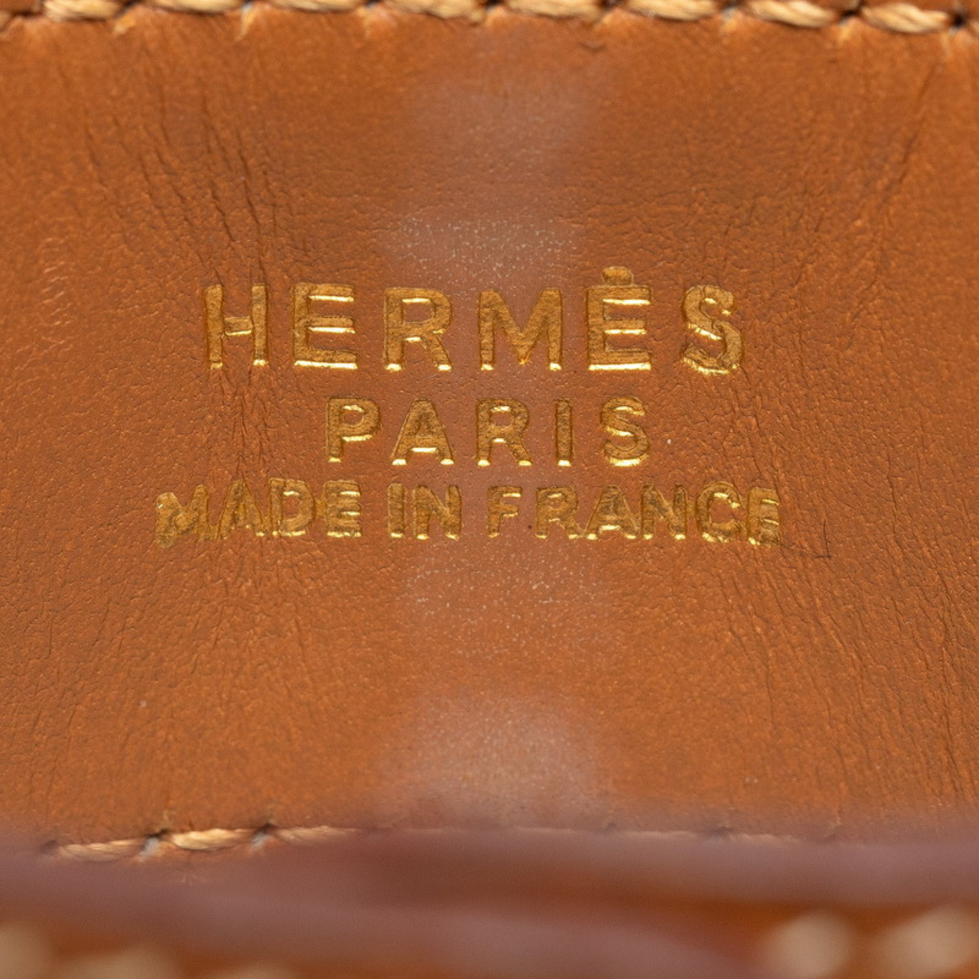 Hermes Medor Bracelet Bangle Brown Gold Leather Plated Women's HERMES