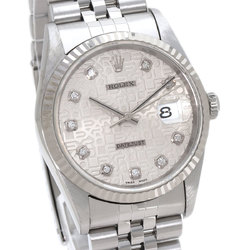 Rolex 16234G Datejust 10P Diamond Watch Stainless Steel SS Men's ROLEX
