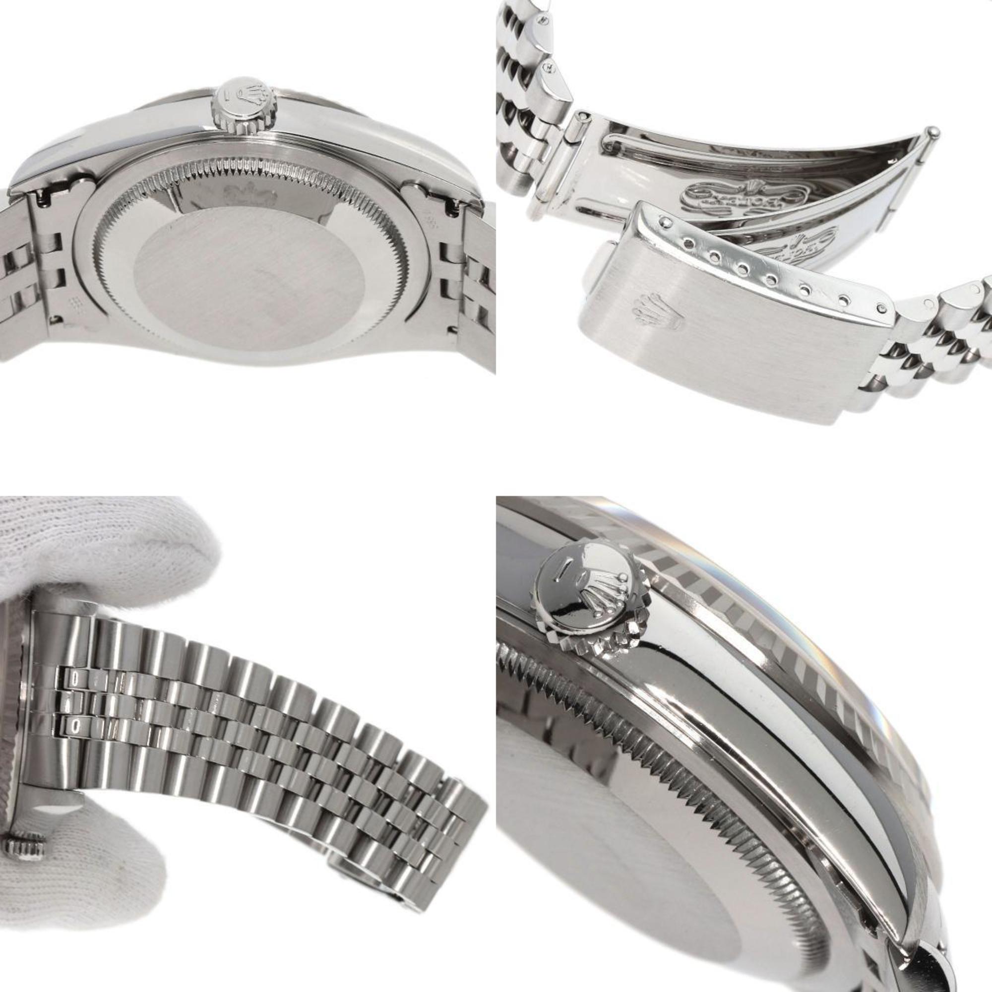 Rolex 16234G Datejust 10P Diamond Watch Stainless Steel SS Men's ROLEX