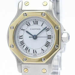 Polished CARTIER Santos Octagon 18K Gold Steel Automatic Ladies Watch BF569973