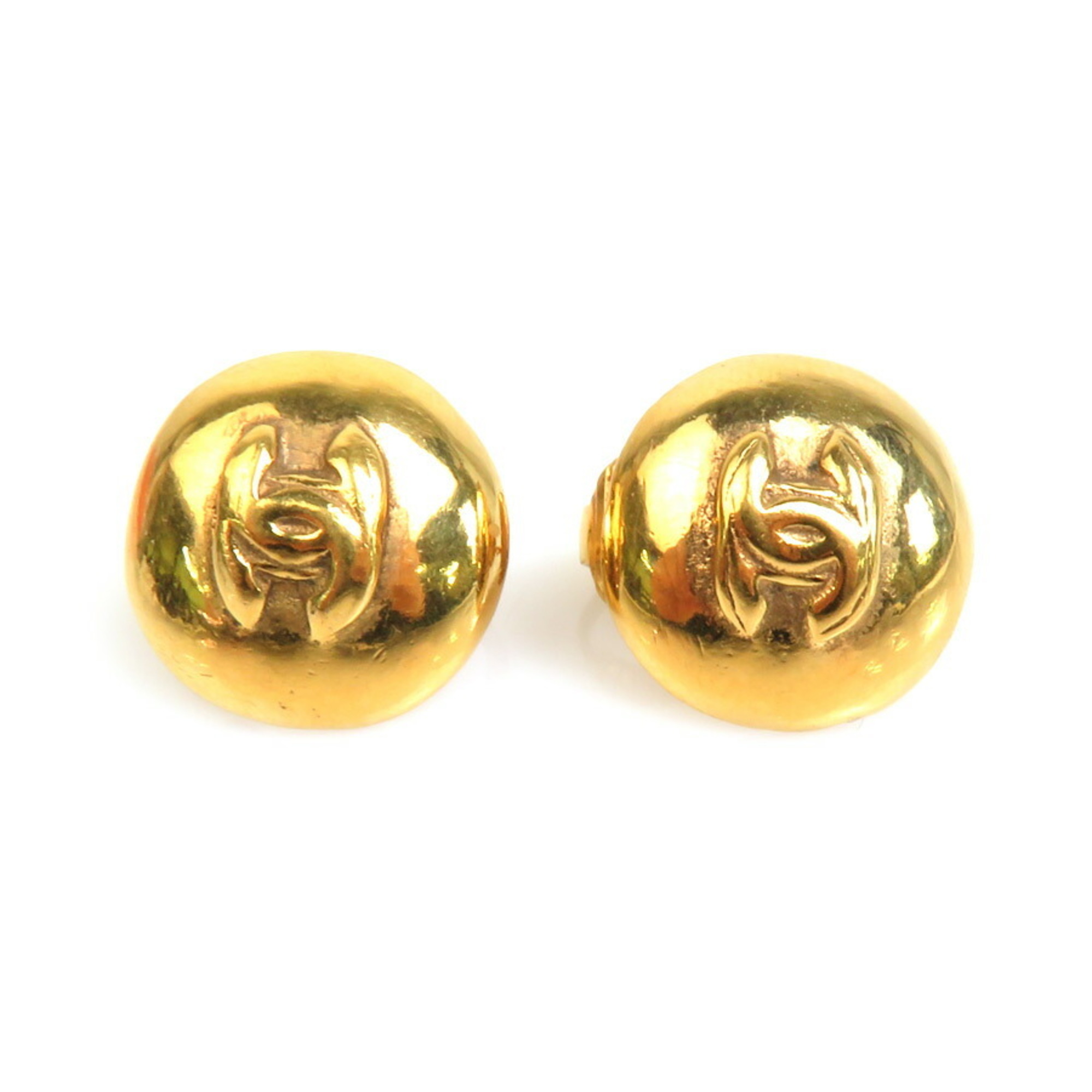 CHANEL Coco Mark Metal Gold Earrings for Women