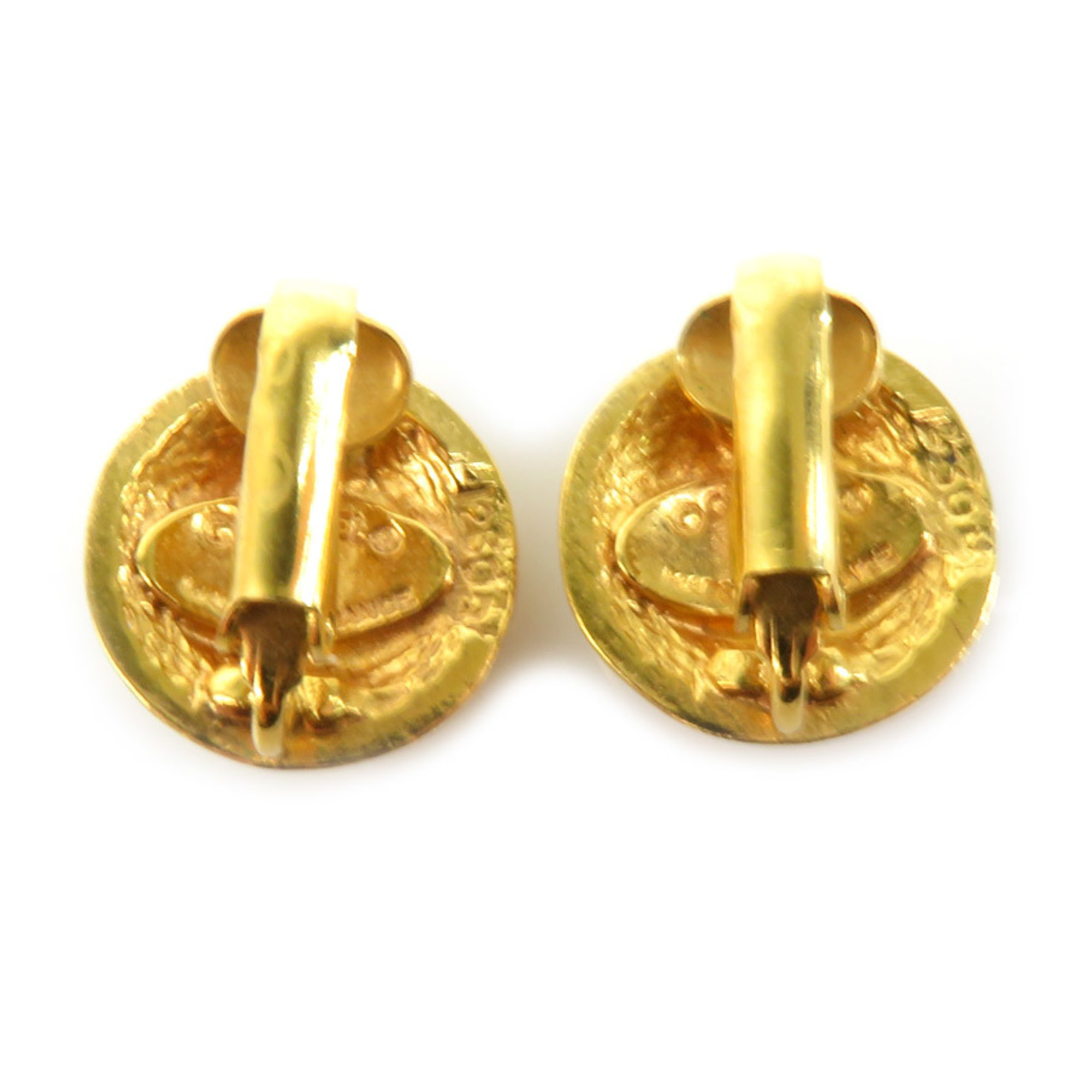 CHANEL Coco Mark Metal Gold Earrings for Women