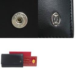 Cartier CARTIER key case leather black men's
