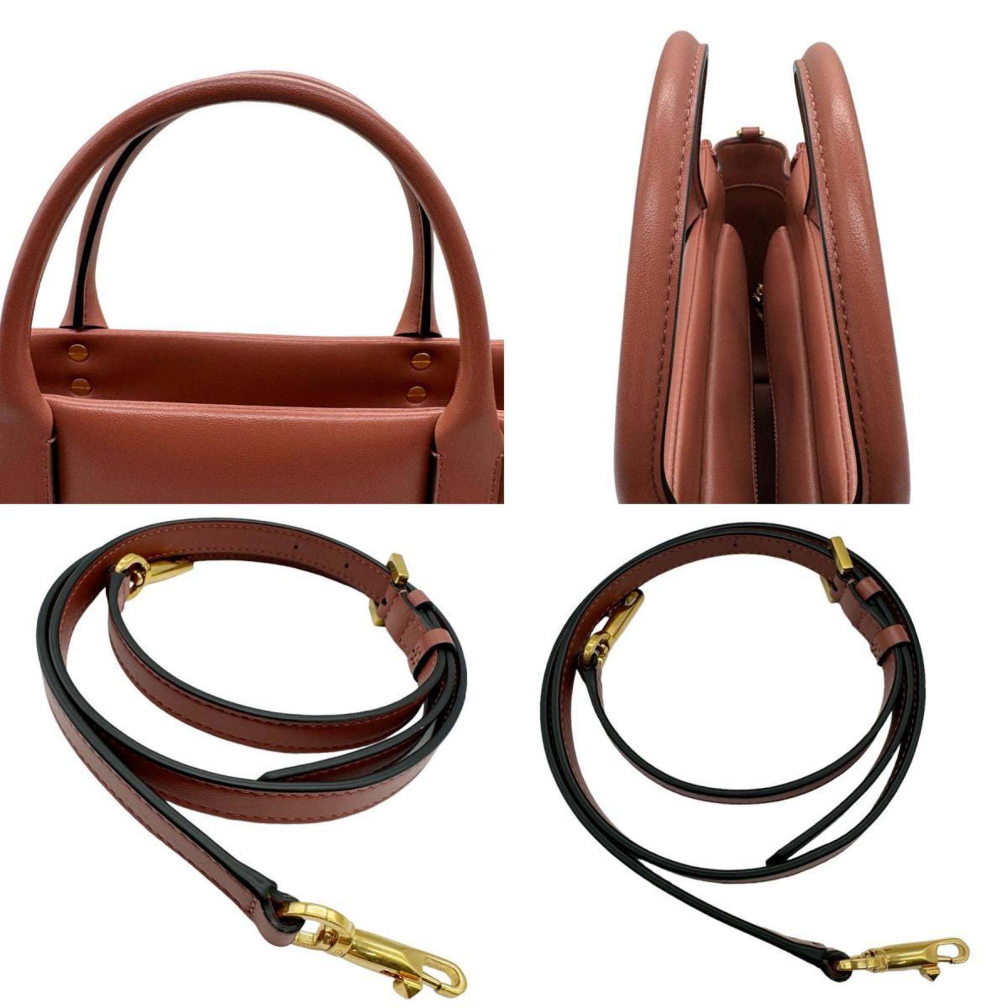 Valentino Garavani Handbag Shoulder Bag One Stud Leather/Metal Gingerbread Gold Women's