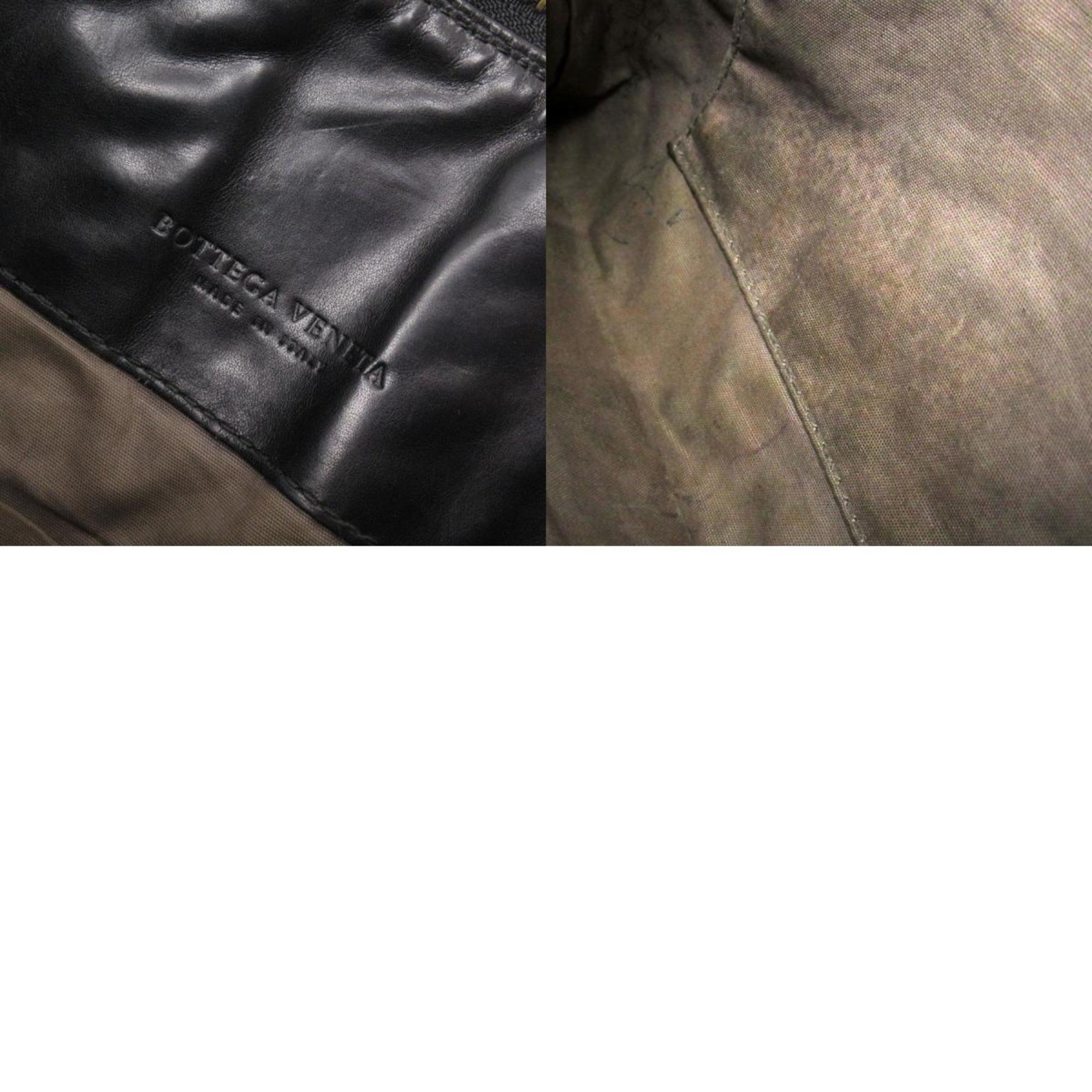 BOTTEGA VENETA Clutch Bag Intrecciato Leather Black Men's