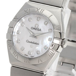 OMEGA 123.10.24.60.55.001 Constellation Brushed 12P Diamond Watch Stainless Steel SS Ladies