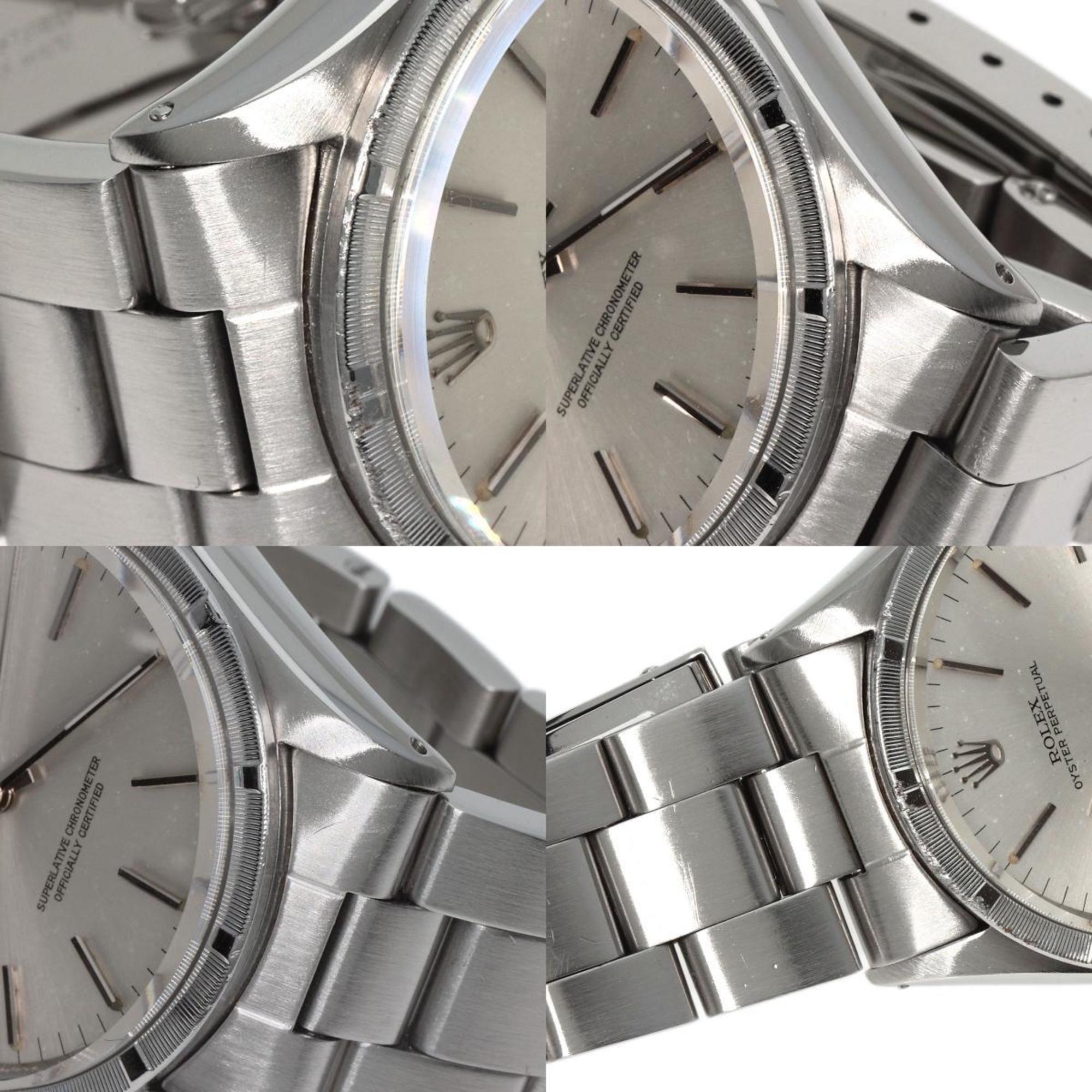 Rolex 1007 Oyster Perpetual 1973 Engine Turned Bezel Watch Stainless Steel SS Men's ROLEX