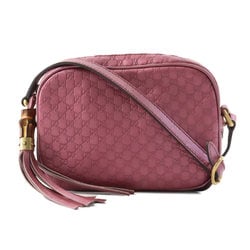 GUCCI Shoulder Bag Guccisima Leather Metallic Pink Women's 309538