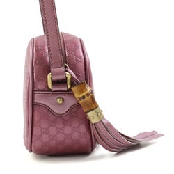 GUCCI Shoulder Bag Guccisima Leather Metallic Pink Women's 309538