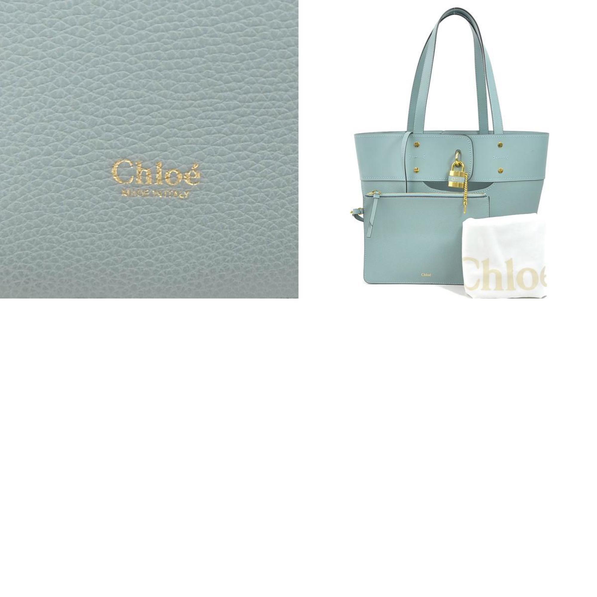 Chloé Chloe Shoulder Bag Leather Light Blue Women's