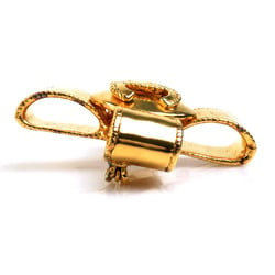 CHANEL brooch here mark metal gold ladies