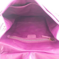 Christian Dior D Bijou Leather One Shoulder Bag Purple Women's